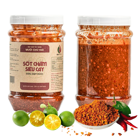 Chu Hai Super Spicy Dipping Salt Sauce Ty Ninh Chili Salt Paste Vietnamese Fruit & BBQ Dip 120g