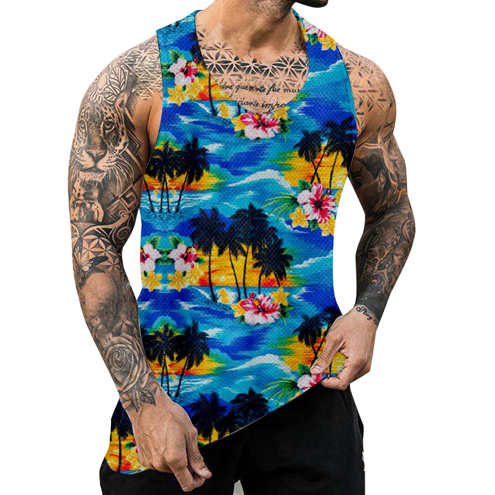 Chu Chu Men Clothes In Clearance Mens Swim Tank Top Tops Floral Tank