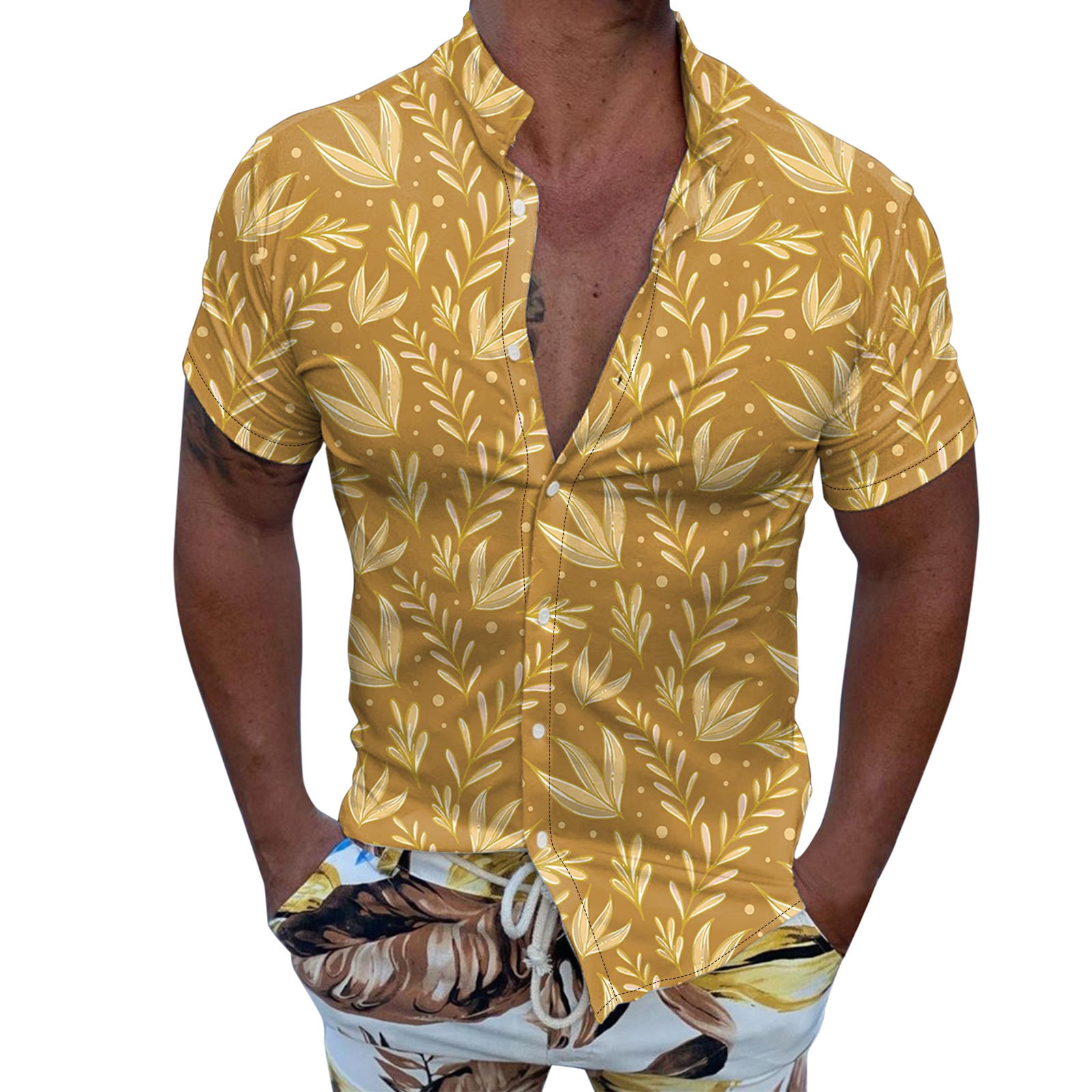 Chu Chu Mens 3Xl Shirts Shirts For Men Short Sleeve Hawaii