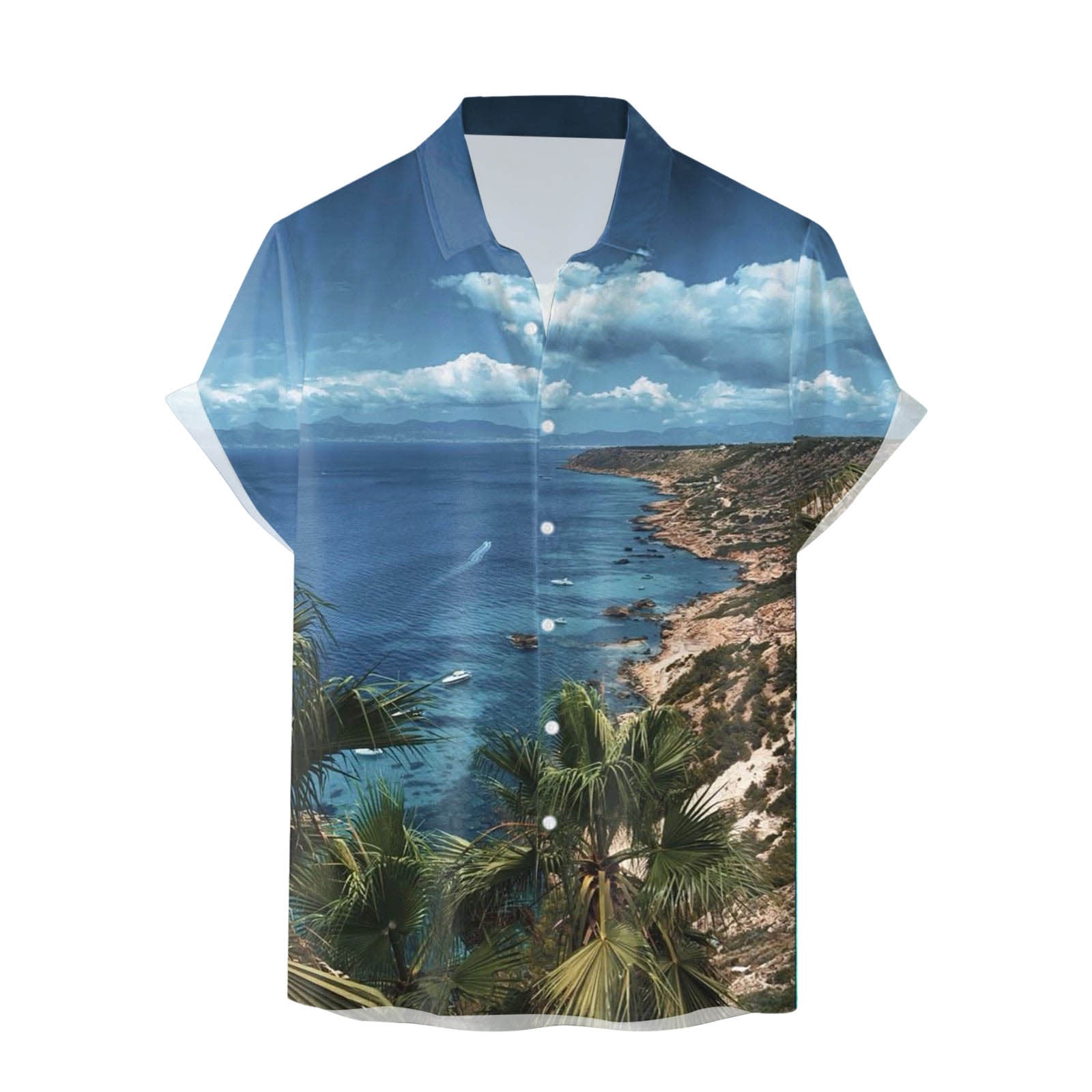 Chu Chu Mens Hawaiian Shirt - Blue Button Up Shirt Men Hawaiian Tiki ...