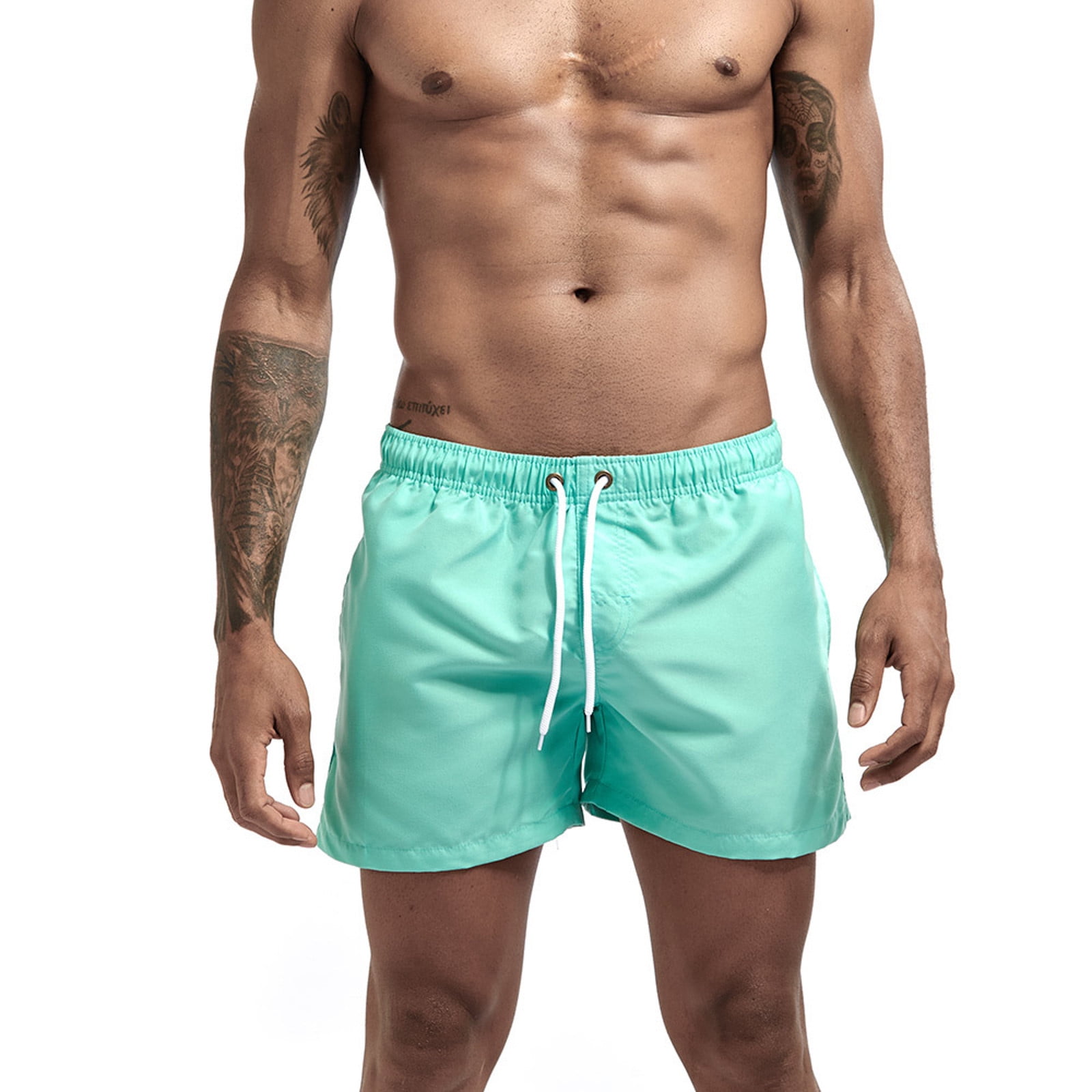 Chu Chu Mens Small Swim Trunks Men Lemon Kiwi Fruit Beach Shorts