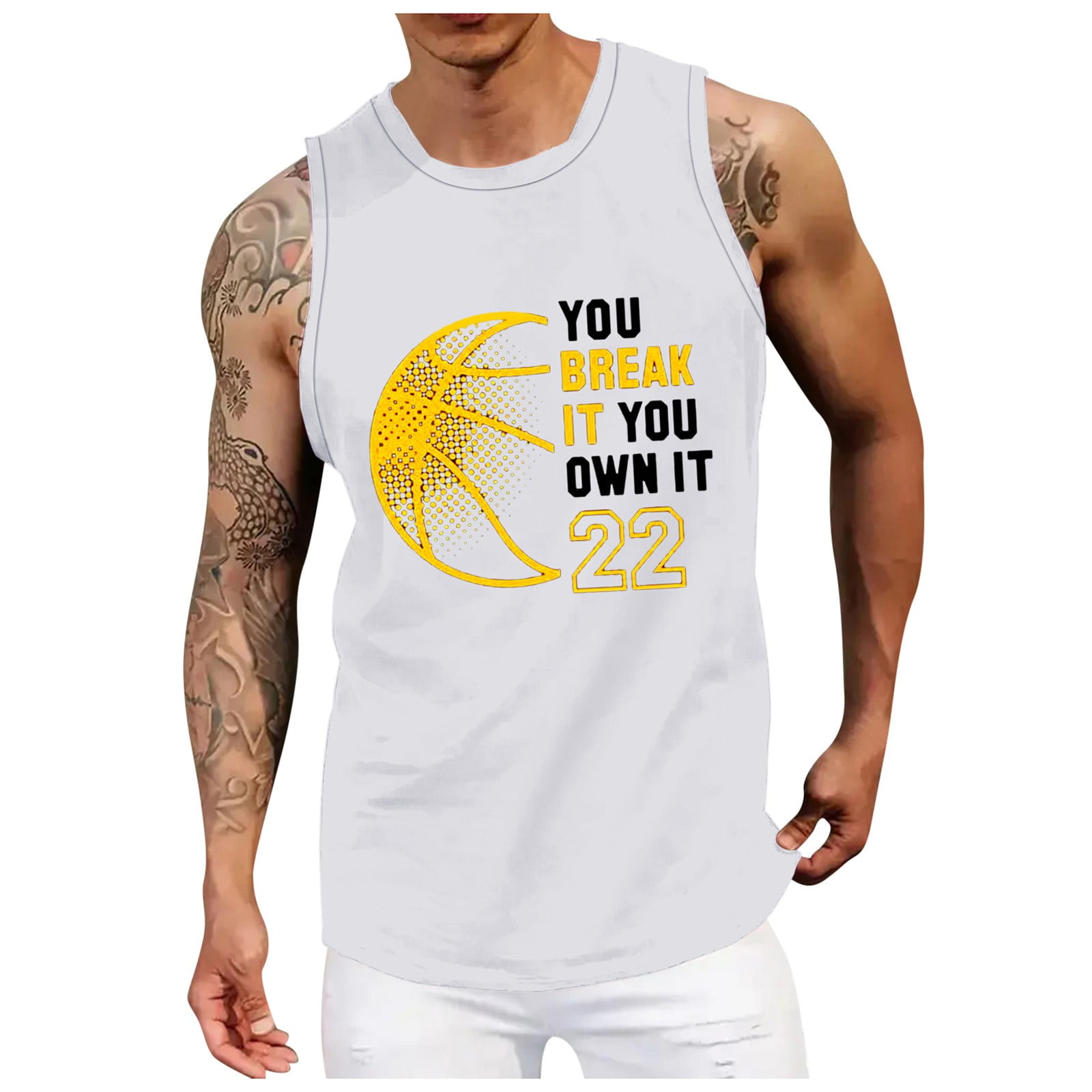 Chu Chu Mens Tank Undershirts Flag Tank Top Mens Sleeveless Tank Top