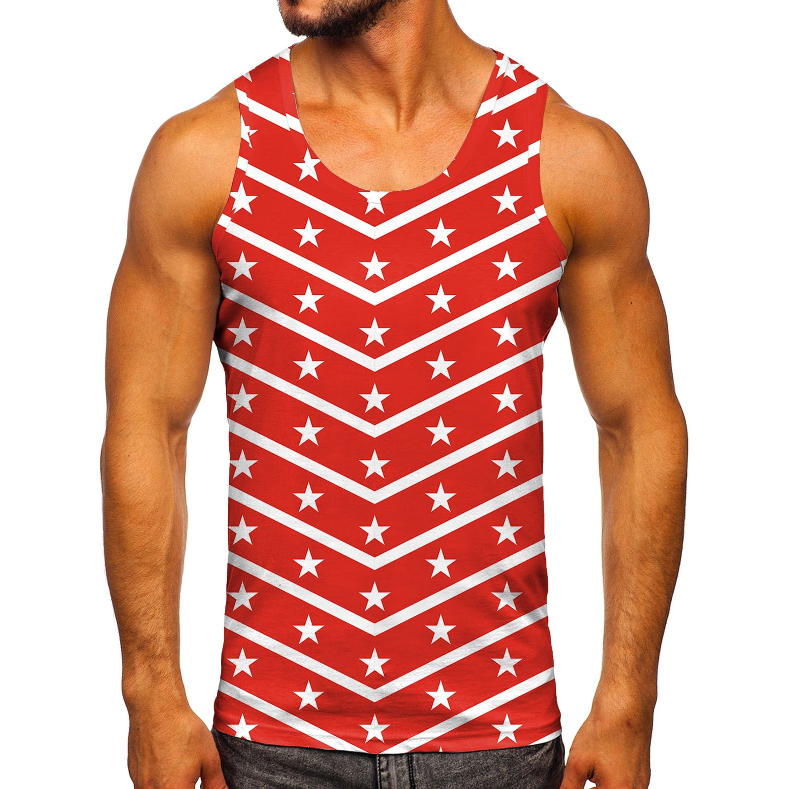 Chu Chu Patriotic Tank For Men Ruched Tank Top V Neck Tank Top Men