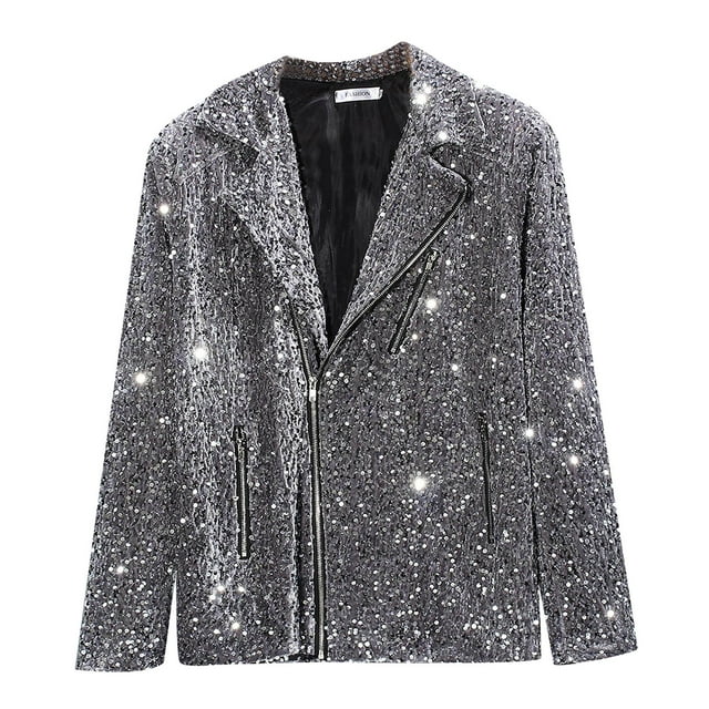 ChuChuDonRen Men's Parkas Dress Glitter Color Change Flash Bar