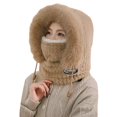 thumbnail image 1 of Chuancc All-Season Outdoor Mask Beanie - Warm Fleece Full Face Protective Hat Rose Gold One Size, 1 of 5