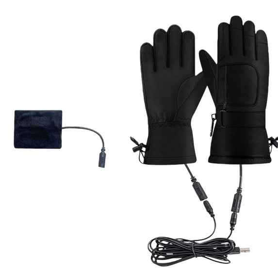Chuancc Battery Heated Gloves - Electric Hand Warmers for Men and Women, Indoor and Outdoor Use - Thermal Liners for Climbing, Hiking, Cycling in Winter Black L