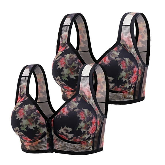 Chuancc Best Bra For Elderly Sagging Breasts Comfortable Bras For Women Full Coverage Bra Front Button Bras For Women Seamless Bras For Women Black M