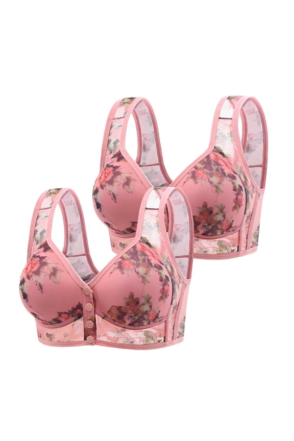 Best Bra For Elderly Sagging Breasts Comfortable Bras For Women Full Coverage Bra Front Button Bras For Women Seamless Bras For Women Pink 4XL