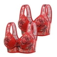 thumbnail image 1 of Chuancc Best Bra For Elderly Sagging Breasts Comfortable Bras For Women Full Coverage Bra Front Button Bras For Women Seamless Bras For Women Red XL, 1 of 5