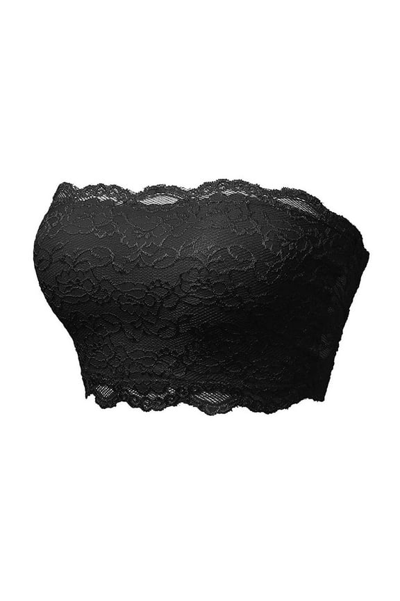 Bras for Women Tube Top Plus Size Ladies Seamless Top Lace Beauty Back Chest Wrapping Underwear Plus Size Strapless Bras For Women Black L