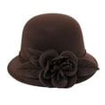 thumbnail image 1 of Chuancc Burgundy Hat Felt Fedora Hats For Women Flower Bucket Hat Womens Felt Hat Winter Bucket Hat Womens Cloche Hats Red Hats For Women G M, 1 of 3