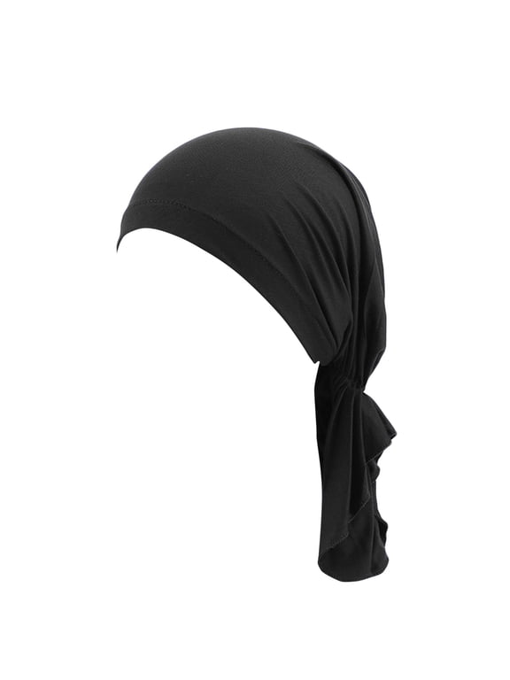 Satin Lined Bonnet Sleep Chemo Hat Stretch Cancer Cap for Women Men Cancer Patient African Silk Soft Beanie Black One Size