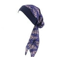 thumbnail image 1 of Chuancc Chemo Headwear For Women Headwear For Women Pre Tied Cancer Caps Pre Wraps For Hair Scarf For Women Head Wrap Hijab For Women Turbans For Women Hats For Women Navy One Size, 1 of 2