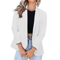 thumbnail image 1 of Chuancc Blazers for Women Women'S Casual Solid Color Suit Jacket Lapel Keep Warm and Slim Loose Long Sleeve Fashion Cardigan Coat Fall Outfits for Women 2024 Tops for Women Trendy White S, 1 of 4