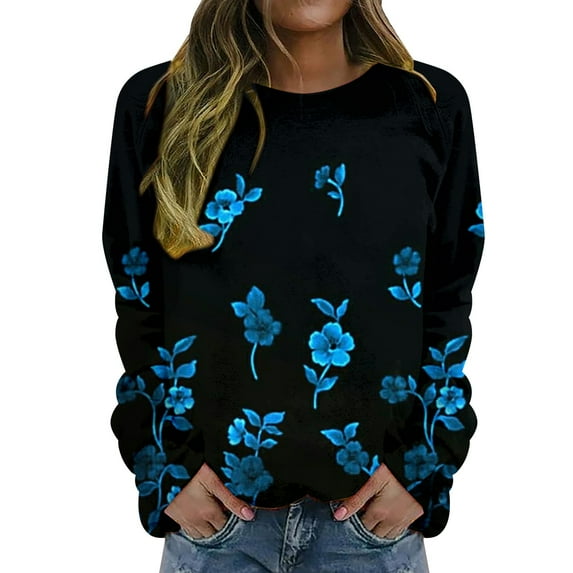 Chuancc Crew Neck Sweatshirts Women Personalized Pullover Tops Thin Sweatshirt Cute Hoodies Women'S Sweatshirts Oversized Casual Loose Solid Baggy Sweatshirt For Women Z-B L