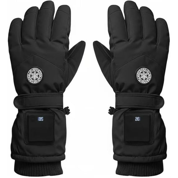 Chuancc Electric Heated Gloves,Cycling, Hiking, Bike, Ski, Snow, Driving, Work, Outdoor for Winter Sports Outdoors Climbing Hiking Hand Warmer Waterproof Gloves Z5-Black One Size