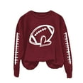 thumbnail image 1 of Chuancc Fall Outfits For Women 2025 Women'S Sweatshirts Thin Sweatshirt Winter Clothing For Women Super Soft Sweatshirts For Women Round Neck Loose Casual Sweatshirts Wine 2XL, 1 of 4