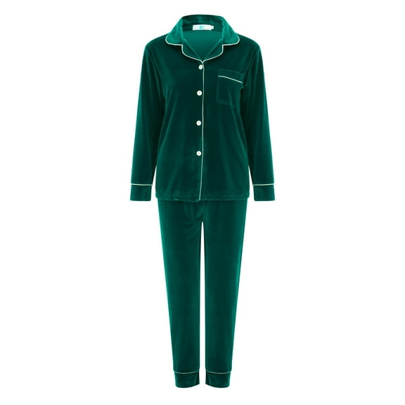 Chuancc Family Matching Christmas Pajamas Christmas Pajamas Family Pajamas Matching Sets Long Sleeve Pajamas Two Piece Lounge Sets For Women Leisure Wear Sets For Women Mom—Green L