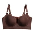 thumbnail image 1 of Chuancc Full Coverage Bra Push Up Bra Shapedly Bra Shapedly Back Smoothing Bra Hide Back Full Back Coverage Deep Cup Bra Plus Size Bras for Women Brown 48C, 1 of 4