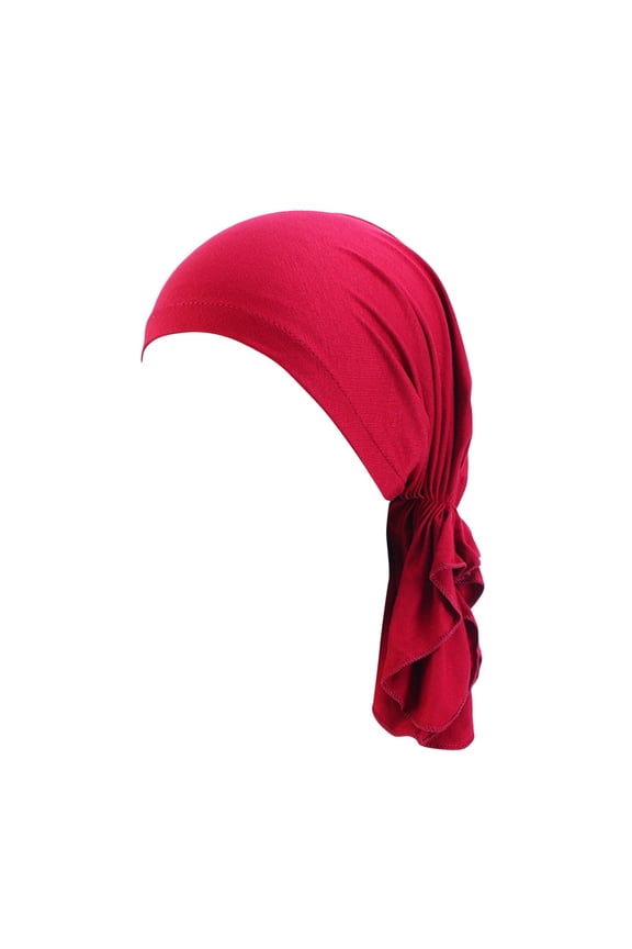 Hair Turban Bobcal Hair Wrap Pre-Tied Turban Headwear Hats For Women Hair Products For Cancer Patients Scarf For Women Head Wrap Hair Covers Wine One Size