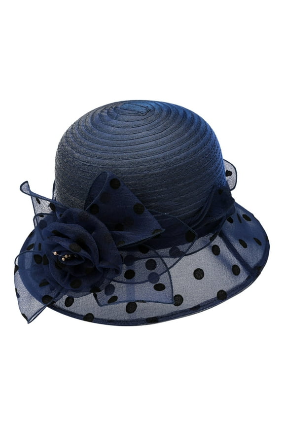 Hat Fascinator For Women Fascinators Hats For Women Bridal Hat Fancy Hats For Women Fascinators Hats For Women Tea Party Floral Hats For Women Spring/Fall Ladies Church Hats Navy One Size