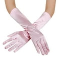 thumbnail image 1 of Chuancc Long Lace Gloves Bridal Gloves for Wedding Satin Gloves White Gloves Women Tea Party Sheer Gloves Bridal Gloves for Wedding Bridal Gloves Pink One Size, 1 of 2