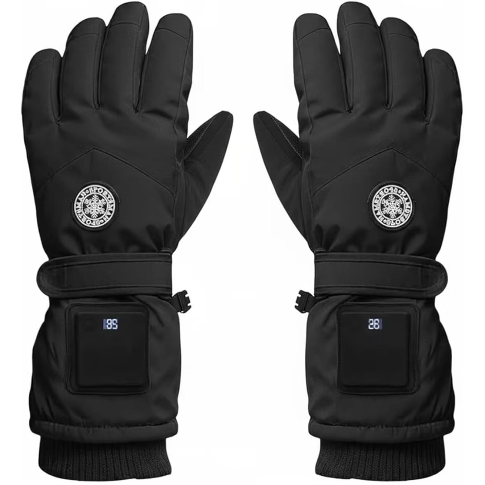 Chuancc Men's USB Rechargeable Battery Powered Heated Biker Gloves - Windproof Waterproof Thermal Gloves for Driving & Adventures Black One Size