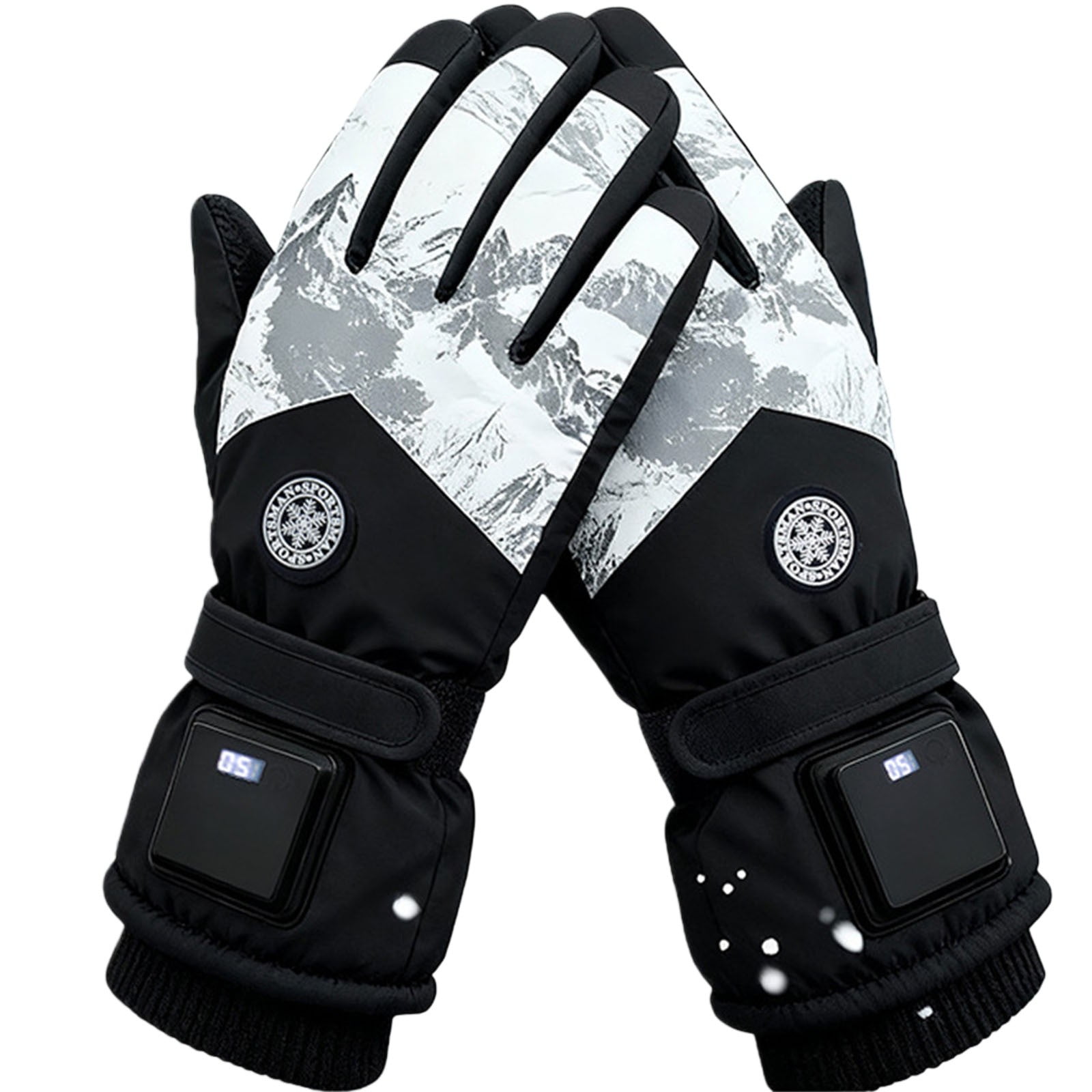 Chuancc Men's USB Rechargeable Battery Powered Heated Biker Gloves - Windproof Waterproof Thermal Gloves for Driving & Adventures Gray One Size