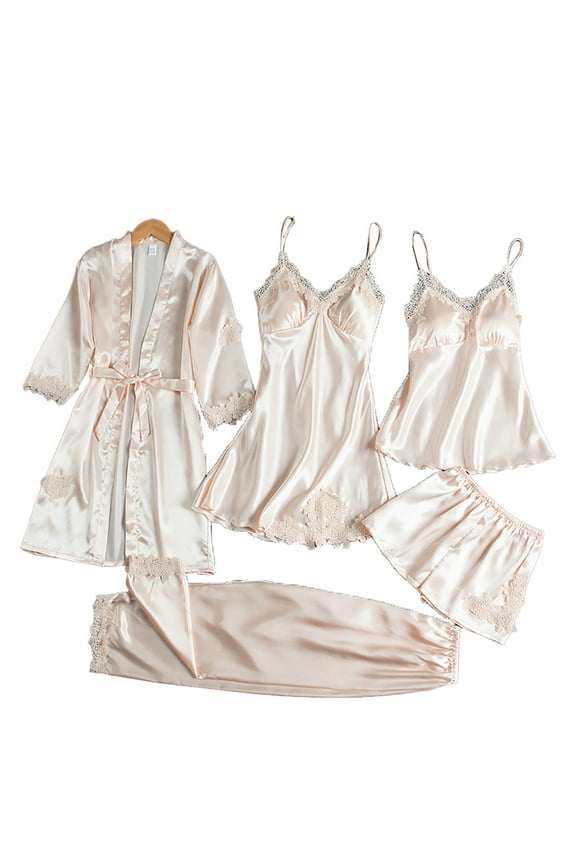 Nighties For Women Bride Pajamas Women's Garter Set Robes Lace Bodysuit Deep V Neck Underwear 1 Cotton Nightgowns Pajamas For Women Set White XL