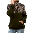 thumbnail image 1 of Chuancc Pull Over Sweaters Womens Fall Clothing For Women 2025 Fall Trendy Long Sleeve Leopard Jacket Leopard Sweater Zip Up Sweaters For Women Women'S Fleece Jackets & Coats Green L, 1 of 7