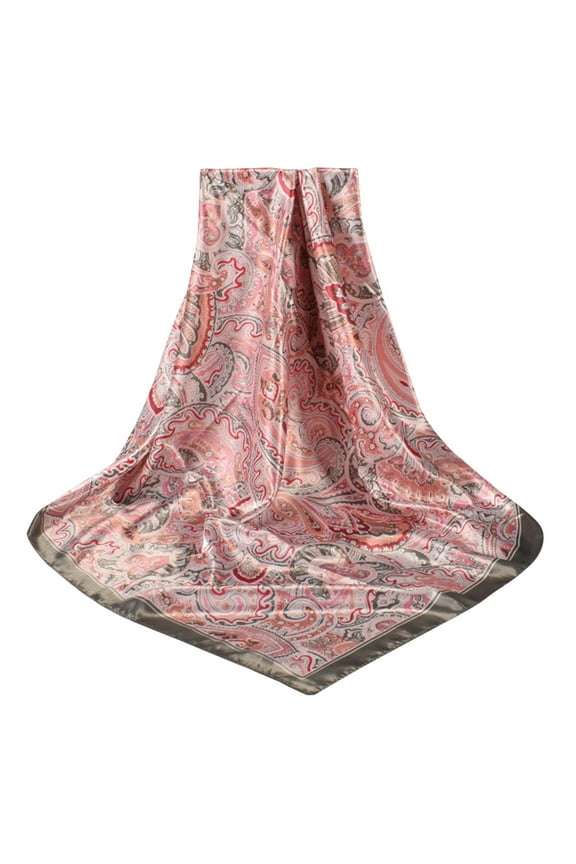 Satin Head Scarf Polka Dot Scarf Head Scarf Silk Wrap Silk Bandana Silk Bandanas Large Silk Scarf Gray One Size