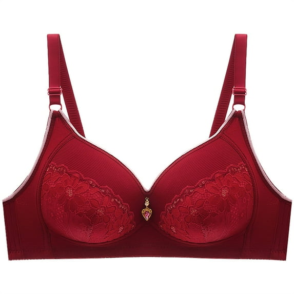 Chuancc Seamless Bras For Women Sleep Bras for Women Bralettes For Women Plus Size Push Up Bra Plus Size Bras for Women Red 44B Clearance!