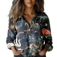 thumbnail image 1 of Chuancc Shirts For Women Long Sleeve Shirts For Women Fall Clothes Womens Office Tops Fall Outfits Tops For Women Trendy Button Down Shirts For Women Black L, 1 of 7