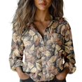 thumbnail image 1 of Chuancc Shirts For Women Long Sleeve Shirts For Women Fall Clothes Womens Office Tops Fall Outfits Tops For Women Trendy Button Down Shirts For Women Gray XL, 1 of 7