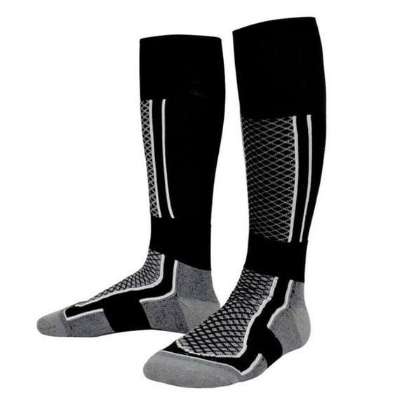Chuancc Ski Socks, Cold Weather Socks for Snowboarding, Snow, Winter, Thermal Knee-high Warm Socks, Hunting Gray A
