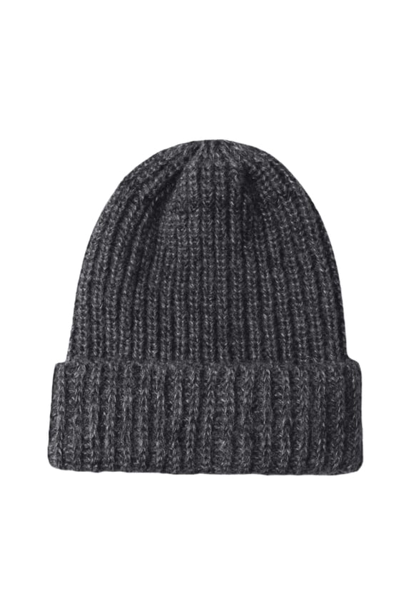 Slouchy Beanie for Women - Oversized Winter Hat, Chunky Cable Knit Cold Weather Cap Dark Gray One Size