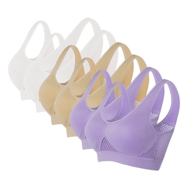 Cyglowse Anti Sagging Bras For Older Women Cooling Comfort Wireless Bra Breathable Lift Up Air Bra Light Gray 3xl