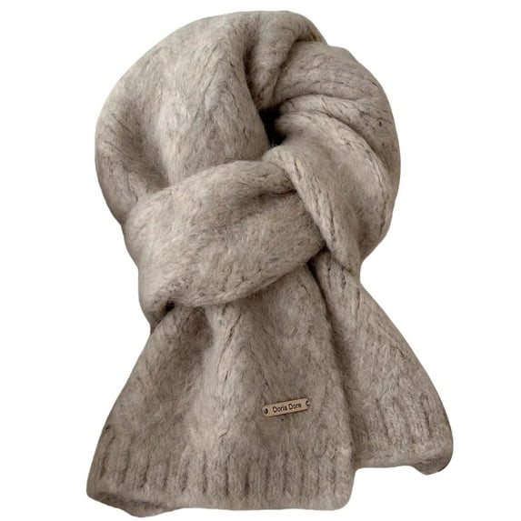 Chuancc Super Soft Thick Wool Scarf - Large Winter Shawl Wrap For Women Travel & Outdoor Activities Beige One Size