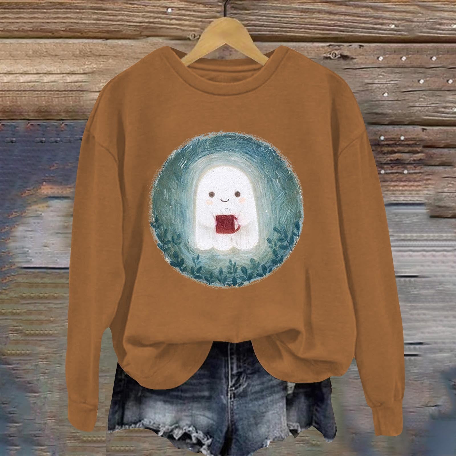Chuancc Sweatshirt for Women,Halloween Shirts for Women Plus Size 2024