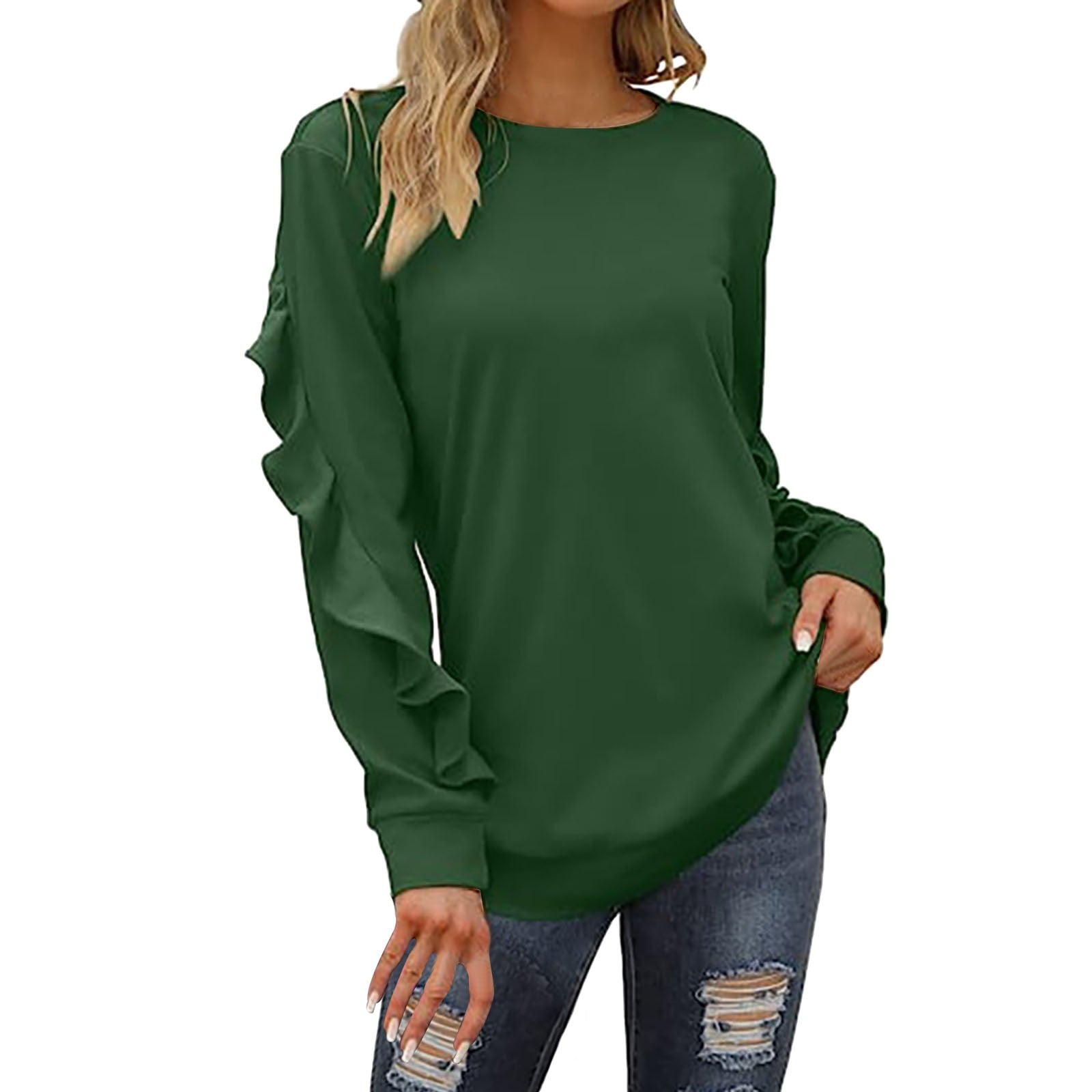 Chuancc Sweatshirt for Women,Women'S New Casual Round Neck Sweater