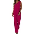 thumbnail image 1 of Chuancc Two Piece Set for Women Summer Outfits Vacation Trendy Lounge Sets Crew Neck Matching Sets Red M, 1 of 8