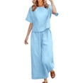 thumbnail image 1 of Chuancc Two Piece Sets for Women Summer Fashion Lounge Matching Set 2026 Spring Travel Vacation Airport Outfits Clothing Light blue M, 1 of 6