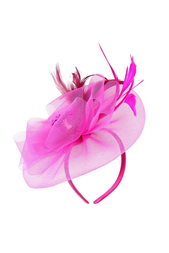 Vintage Tea Party Hats Hat For Tea Party Women Wedding Hats For Women Elegant Tea Party Hats For Women Horse Races Hat Spring/Fall Ladies Church Hats Sunday Hats For Women Hot Pink One Size
