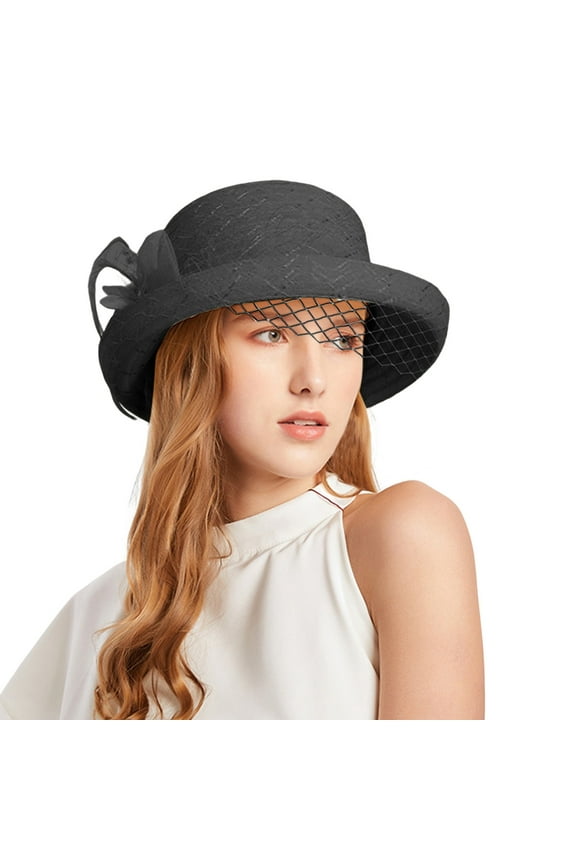 Wedding Hats For Women Elegant Church Hats For Women 2025 Elegant Spring/Fall Ladies Church Hats Fascinator For Women Tea Party Hats For Women Fascinators Hats For Women Black One Size