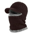thumbnail image 1 of Chuancc Winter 3 in 1 Thermal Fur Lined Trapper Hat with Ear Flap Full Face Warmer Cover Windproof Cycling Motorcycle Headwear Coffee One Size, 1 of 2