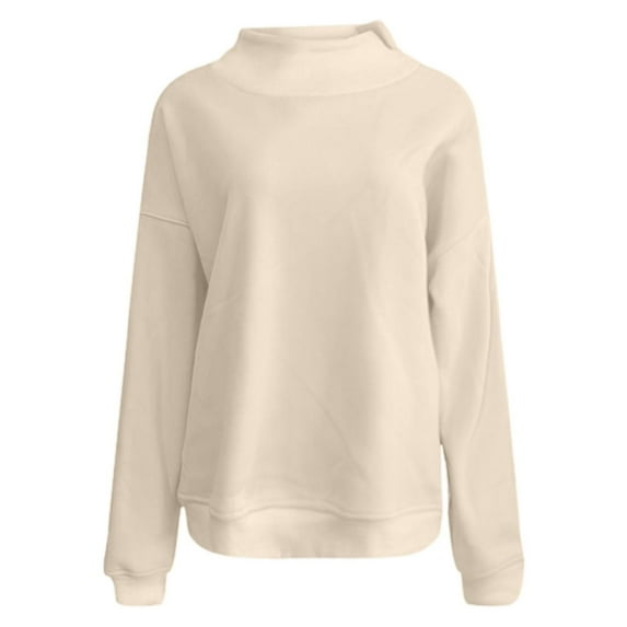 Chuancc Women'S Clothing Solid Color Hoodies Cozy Sweatshirts For Women Oversized Crewneck Sweatshirt Women'S Sweatshirt Long Sleeve Loose Pullover Sweatshirts Beige L