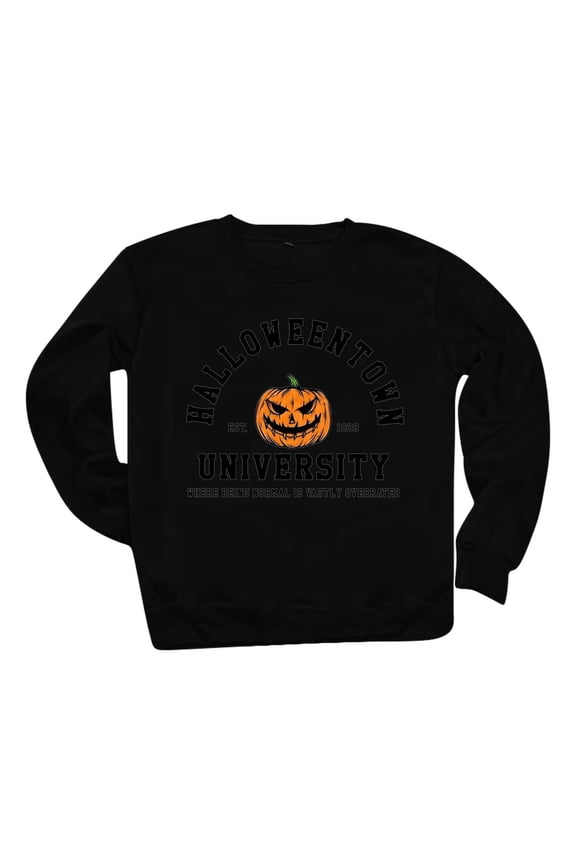 Women Vintage Halloween Pumpkin Ghost Print Sweater Fall Sweatshirt Skeleton Sweatshirt Women Sweatshirts Crewneck Sweatshirts Women Halloween Sweatshirts For Women Black L