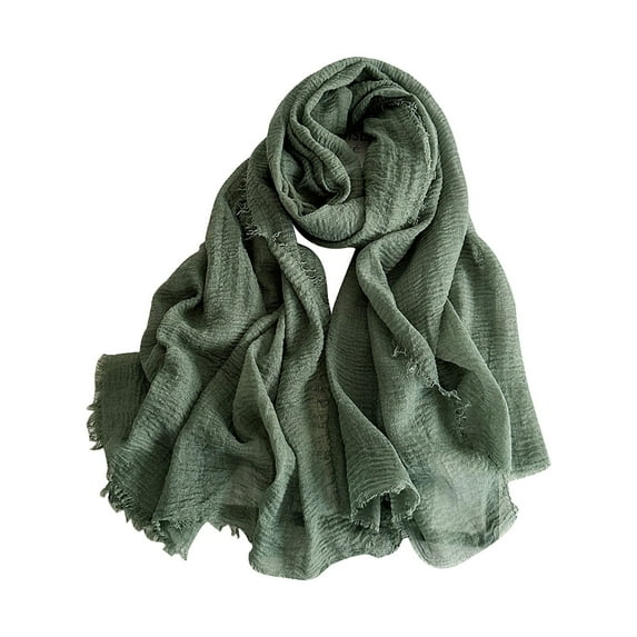 Chuancc Women's Cotton Scarves Lady Light Soft Fashion Solid Scarf Wrap Shawl Light green One Size