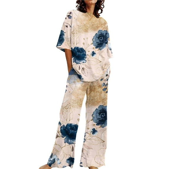 Chuancc Women's Home Wear Suits Airport Outfits for Women 2025 Casual Workout Two Piece Outfits Comfort Color Sweatshirts Womens Travel Outfit for Airplane Women Pants and Blouse 2pcs Khaki 2XL