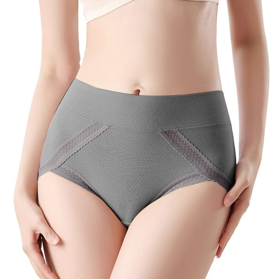 Chuancc Women's Underwear Thong Shapewear Tummy Control Women's Cotton Crotch Lace Lace Corset Waist Hip Breathable Underwear Cotton Thongs for Women Gray L